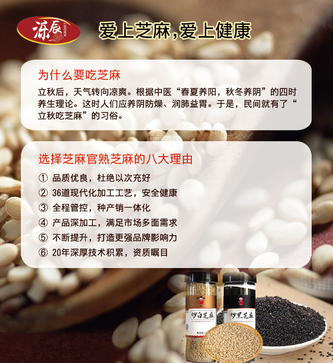 泺辰食品 立秋 熟芝麻 炒芝麻
